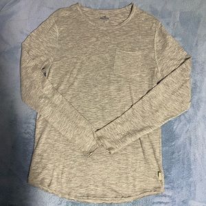 HOLLISTER Men’s Grey Lightweight Long Sleeve Pocket T-shirt (Size - M)